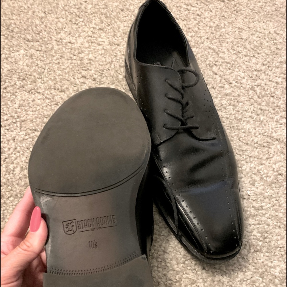 Men’s black dress shoes-  Stacy adams